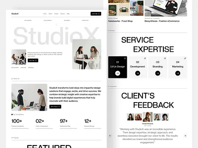 StudioX - Agency Website Design agency agency website design choyon clean website company creative creative agency creative direction design agency design service digital agency landing page modern agency portfolio website start up studio uiuxdesign web design website