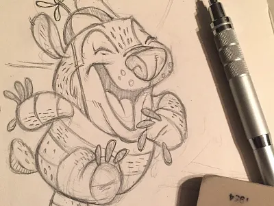 Rabbit on a Skateboard animals character design illustration kid lit moleskine pencils sketch