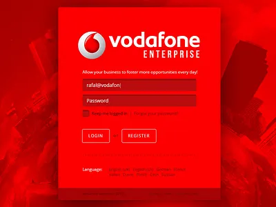 Vodafone Enterprise - Redesign Concept Login architecture art direction ui ux vodafone web design