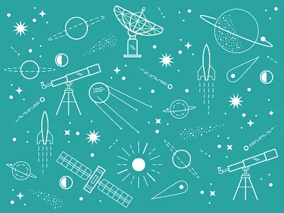 SCIENCE! chemistry icon pattern science space