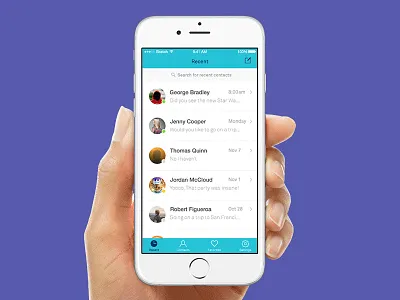 Direct Messaging 013 app austin dailyui design direct messaging iphone iphone 6 message app messages mockup mudshock