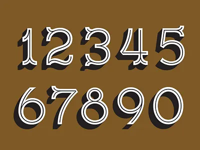 Magnifique Numerals bakery cafe decorative font french inline lettering numerals typeface typography