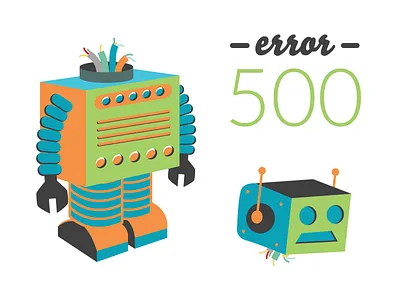 Error 500 404 500 broken character error illustration machine page robot vector web webdesign