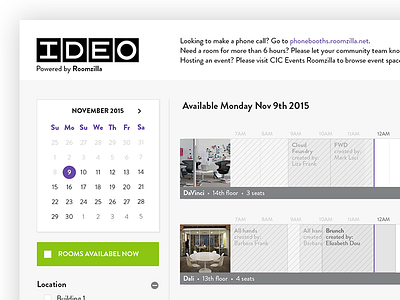 Calendar View - Room Booking System calendar room booking