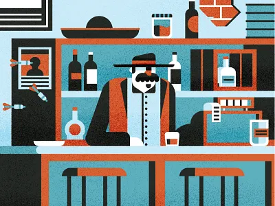 What'll it be? bar beer bottle drink graphic hat icon illustration tequila texture vector whiskey