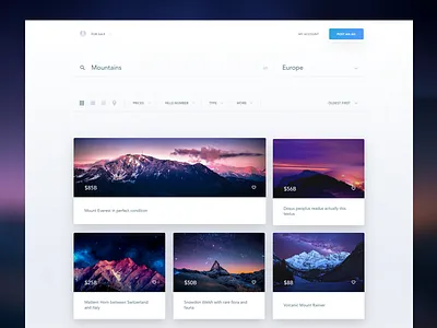 Craiglist redesign 3/3 card clean craigslist flat gallery grid list material search ui