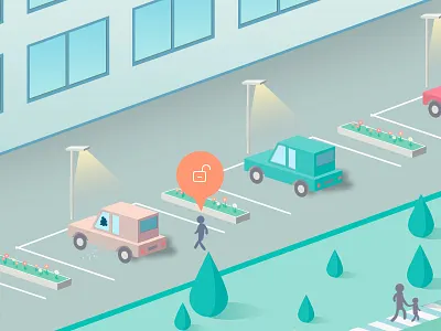 Сar thief 2d auto city flat illustration parking photoshop thief vector