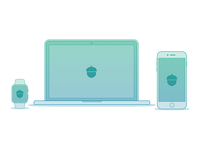 Acorns Product Illustrations acorns app gradient illustration investing iphone