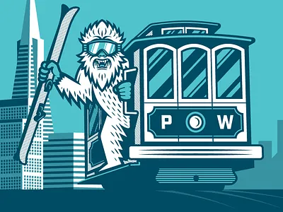 2nd Annual SNOBALL design event illustration logo poster rinker san francisco ski snowboard vector winter yeti