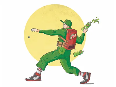 Moltov Dew dew illustration jordan moltov mountain photoshop soda soldier sun