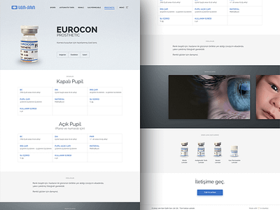 Len-San - Product Detail Screen [WIP] block contact lens gallery hamburger menu lens product detail screen sketch table ui ux web app