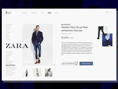 3rands brand e comerce fashion store style ui ux