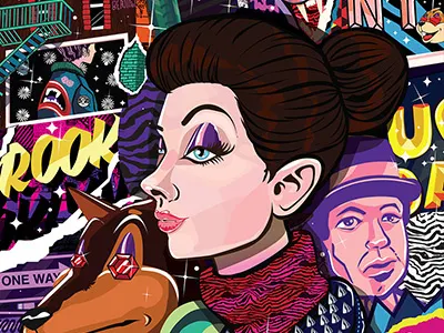 Adobe Williamsburg Ny Billboard art brooklyn graphic design illustration new york pink sticker sugar coated tiger zine