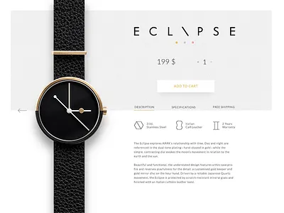 Single Item E-Commerce - Daily UI 12 aark clean dailyui ecommerce flat item minimal simple single item ui ux watches