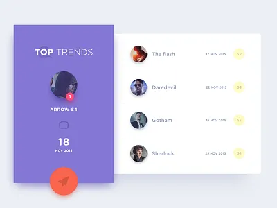 Leaderboard - UI clean dailyui day19 fab list minimal shadow tv