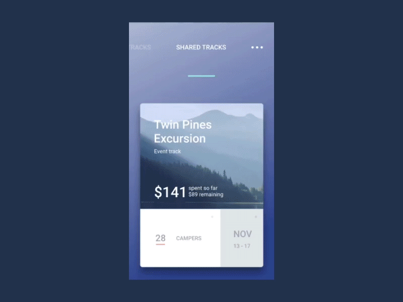 Personal Tracking App coffee dashboard design finance ios mobile motion principle tracking