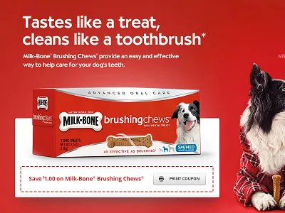 Milkbone Brushing Chews Landing Page conversion coupon landing page