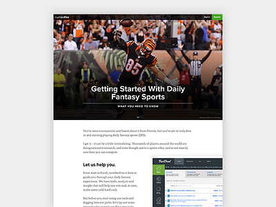 Getting Started With Daily Fantasy Sports (DFS) content design dfs fantasy sports flat sports web