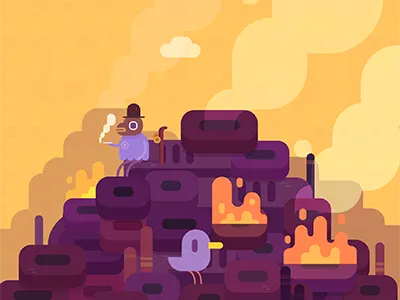 Dump 01 5houses dump flat illustration