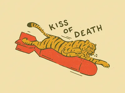 Ben Kocinski for Knickerbocker bomb brush by hand knickerbocker niece nose art pinup tiger