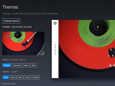 Onstage administration UI administration onstage site switcher theme ui