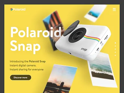 Landing Page - DailyUI #003 camera dailyui full page inspiration landing page photos polaroid ui visual