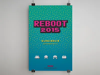 Slalom Reboot 2015 8bit branding event pixels poster print