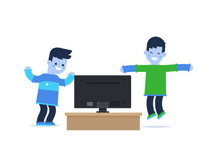 Fan Celebration 2d after effects character cheer cheering flat gif jump path sports tv