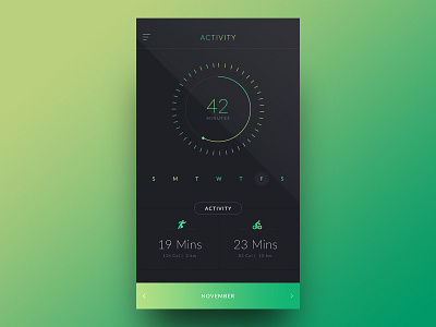 Fitness App android app cycle exercise fitness health ios minimal product screen running ui user interface