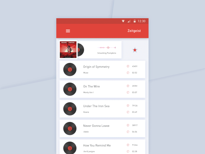 MD - Music quick listen Concept animation app concept design listen material music quick slide ui ux