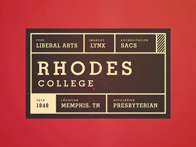 Rhodes College Tag label memphis rhodes college stamp