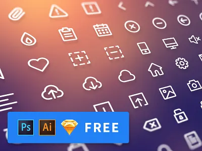 84 Line Icons flat free freebie general icon illustration illustrator line psd set sketch svg