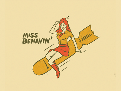 Ben Kocinski for Knickerbocker Part 4 bomb brush by hand girl hand drawn pin up pinup vintage ww2