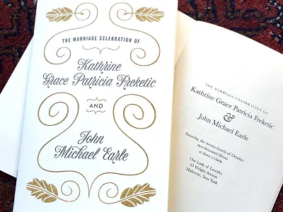Wedding Program gold invite lettering program wedding