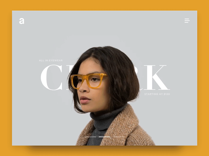 Online shop menu animation