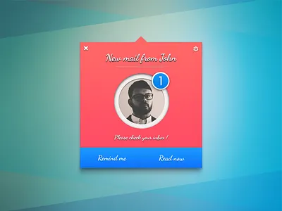 New Mail blue mail red reminder