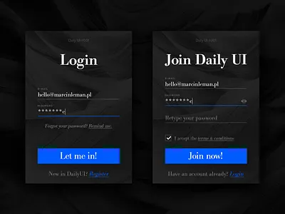 Sign Up form, Daily UI #001 001 app daily ui dailyui in login register sign sign in sign up ui up