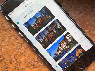 Hotels Nearby - Pixate Prototype app gesture interaction ios pixate prototype ui ux