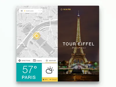 DailyUi #020 Location Tracker 020 clean dailyui design interface location map minimal paris ui ux