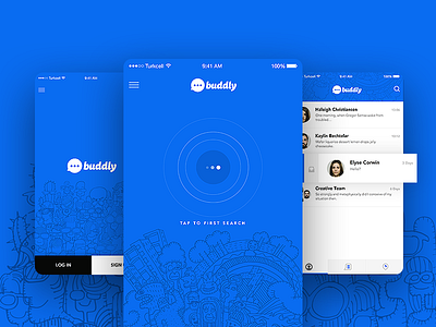 Buddly android chat friend iphone mobile search ui ux