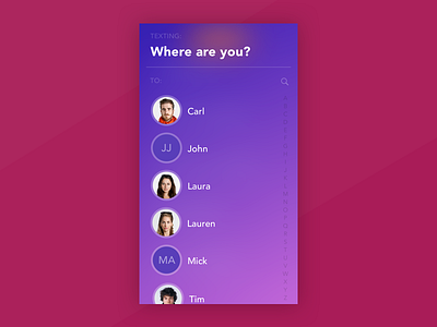 Messaging app contacts flat interface messaging mobile sketch text ui ux