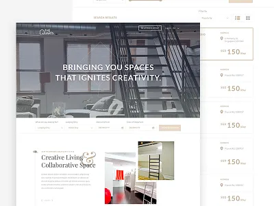 The Quarts arts booking flat hotel lodging rent studio user interface website