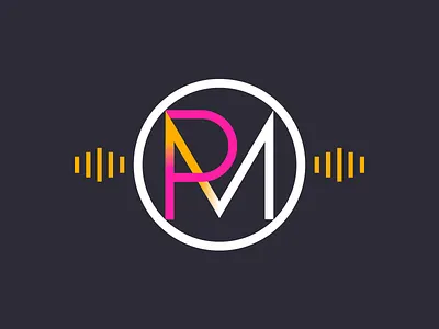 PM atrokhau clean crisp design flat geometry logo minimal minimalist simple type typography