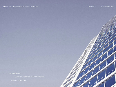 Barrett Lo Visionary Development Website architecture clean development milwaukee minimal modern web white