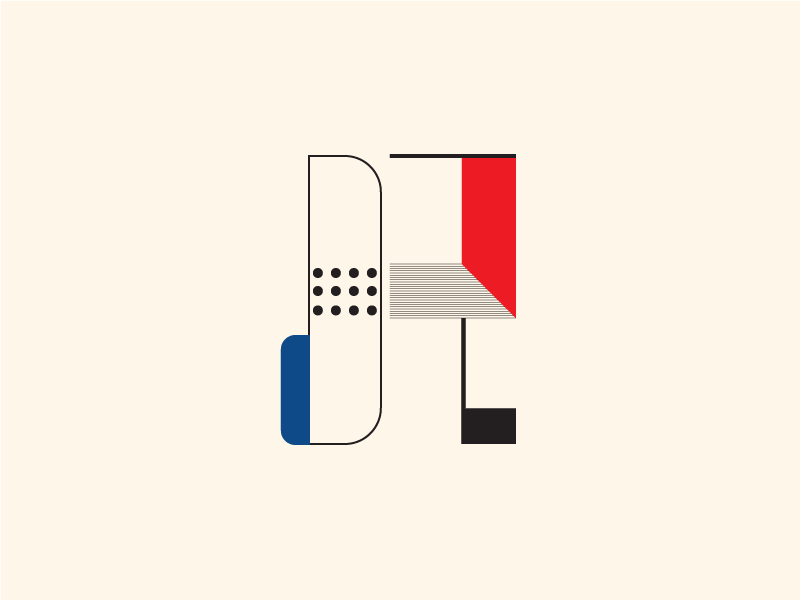 R-1 art custom experiment geometric modern modernist shapes type