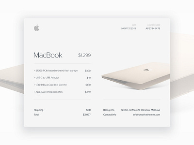 Email Receipt apple confirmation dailyui email macbook reciept ui