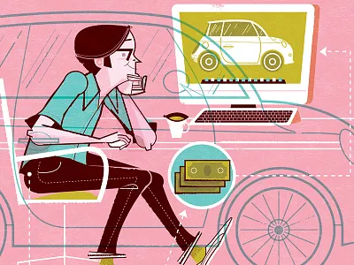 New WIP for Road & Track cars editorial illustration wip