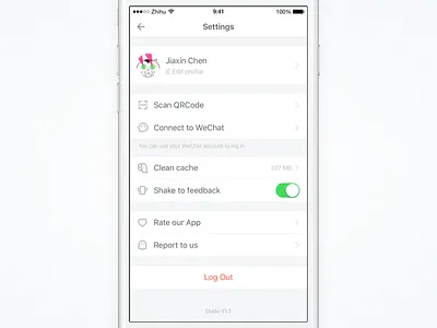 Dudu Settings Page ios settings