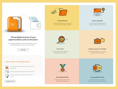 Homepage and Features best ui design best webdesign block colorful features flat header modern theme ui website yellow