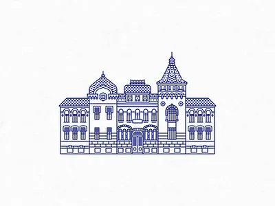 Art Museum belarus building city engraving icon line mogilev outline stroke town